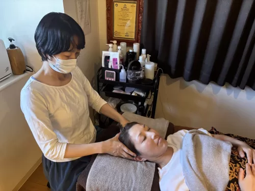 ドライヘッドスパ練習風景1